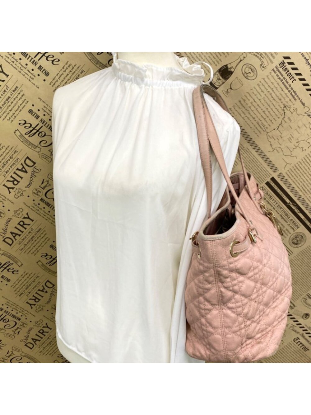 Dior Cannage Pana Tote Pink Charm Travel Mothers - Picture 3 of 14